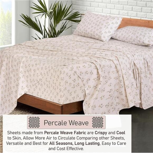 100% Cotton Split King Sheets Sets for Adjustable Bed, 5 PCs, Soft & Breathable - Picture 4 of 8